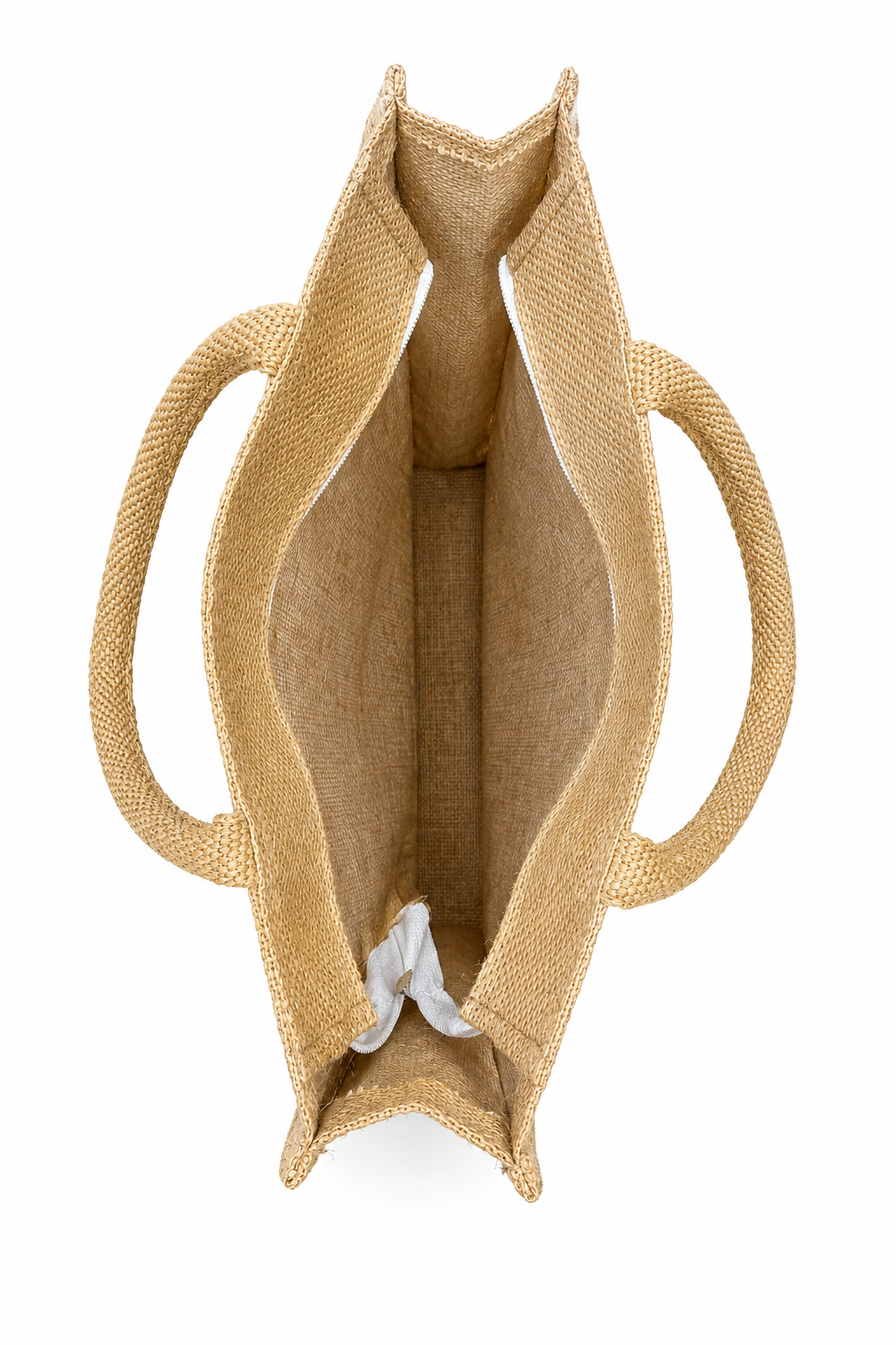 Natural Jute Shopping Tote Bag with Rope Handles – 12 × 15 × 4 Inch