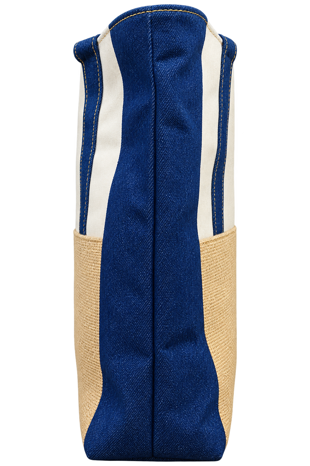 American Flag Jute & Canvas Tote Bag with Zipper