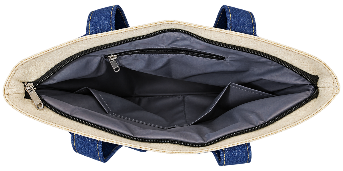 Royal Elephant Heritage Jute, denim and Canvas Tote Bag