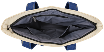 Royal Elephant Heritage Jute, denim and Canvas Tote Bag