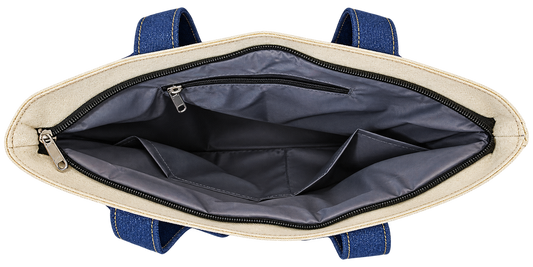 Royal Elephant Heritage Jute, denim and Canvas Tote Bag