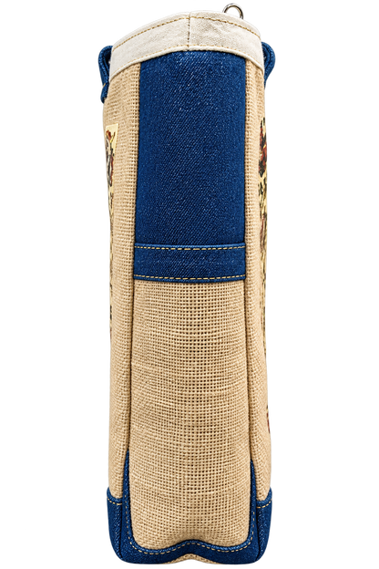 Royal Elephant Heritage Jute, denim and Canvas Tote Bag