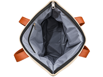 Mandala Heritage Canvas Tote Bag with Faux Leather Handles