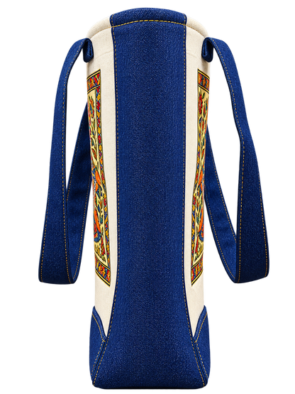 Royal Blue Traditional Art Canvas Tote Bag
