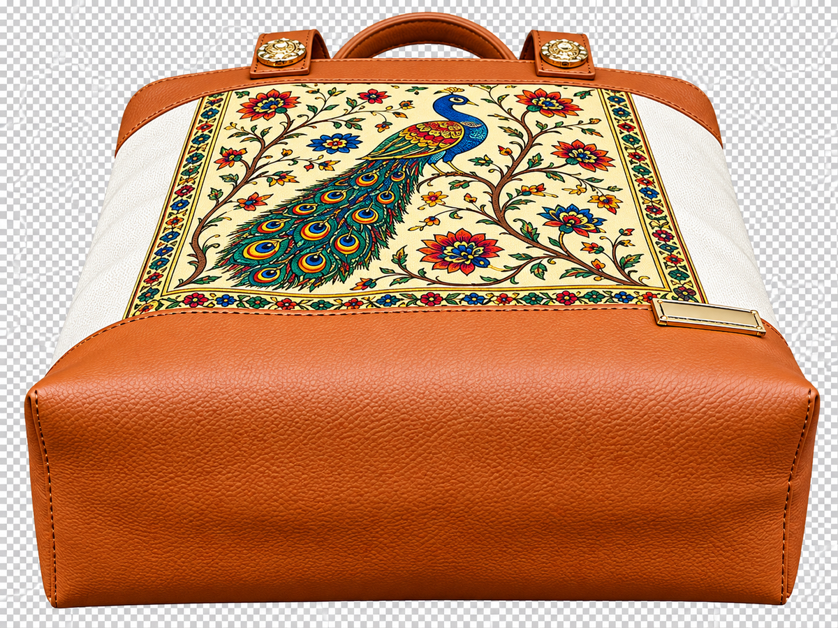 Royal Peacock Heritage Canvas Tote Bag