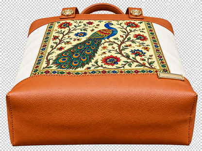 Royal Peacock Heritage Canvas Tote Bag