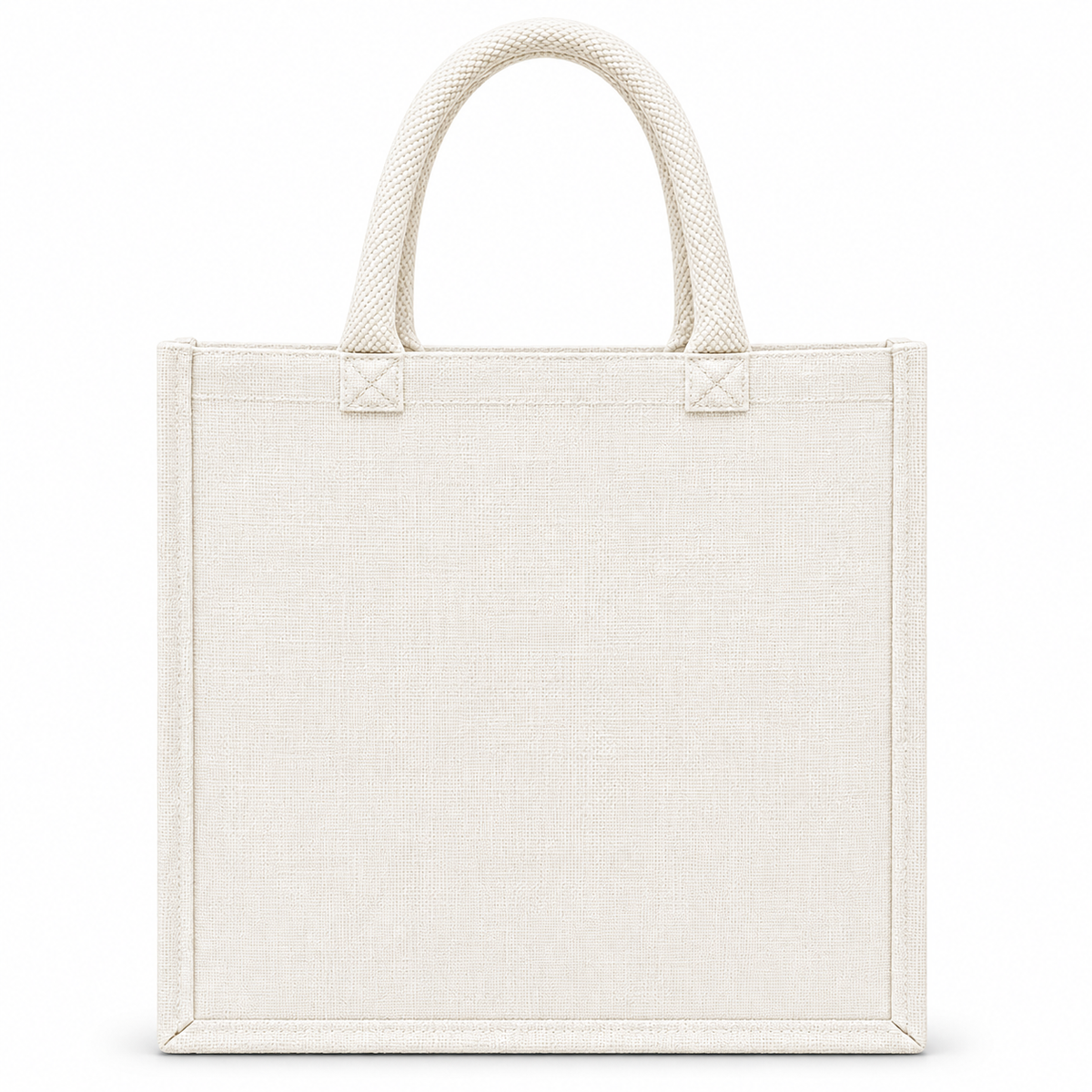 Natural off-white Jute Tote Shopping Bag.