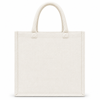 Natural off-white Jute Tote Shopping Bag.
