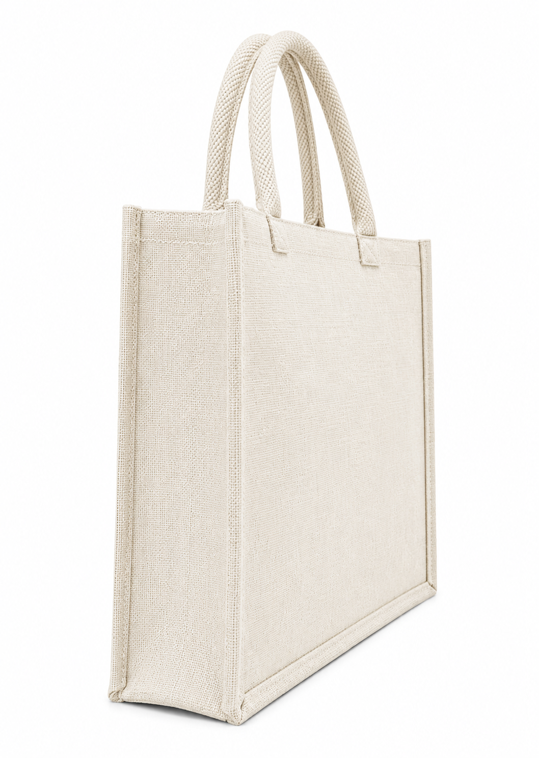 Natural off-white Jute Tote Shopping Bag.
