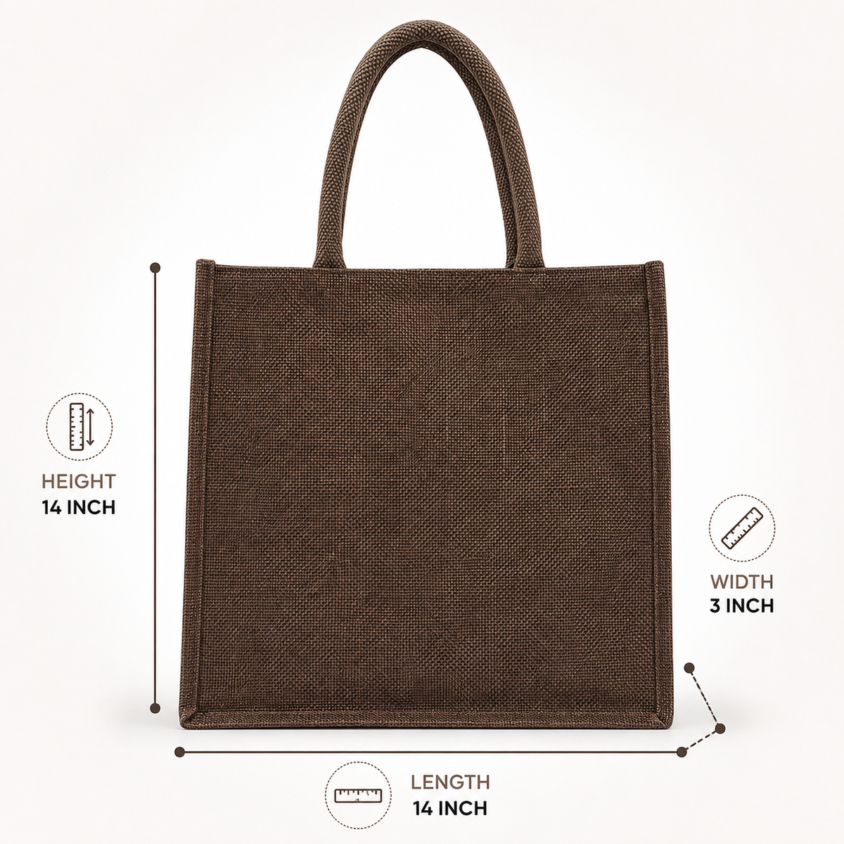 Premium Brown Jute Tote Shopping Bag