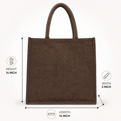 Premium Brown Jute Tote Shopping Bag