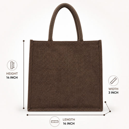 Premium Brown Jute Tote Shopping Bag
