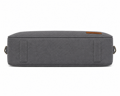 Premium Grey Textured Laptop & Office Briefcase with Shoulder Strap