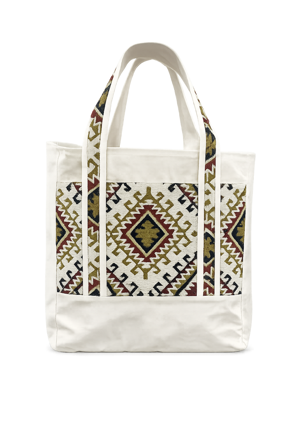 Premium Canvas and tapestry brown designed women tote bag