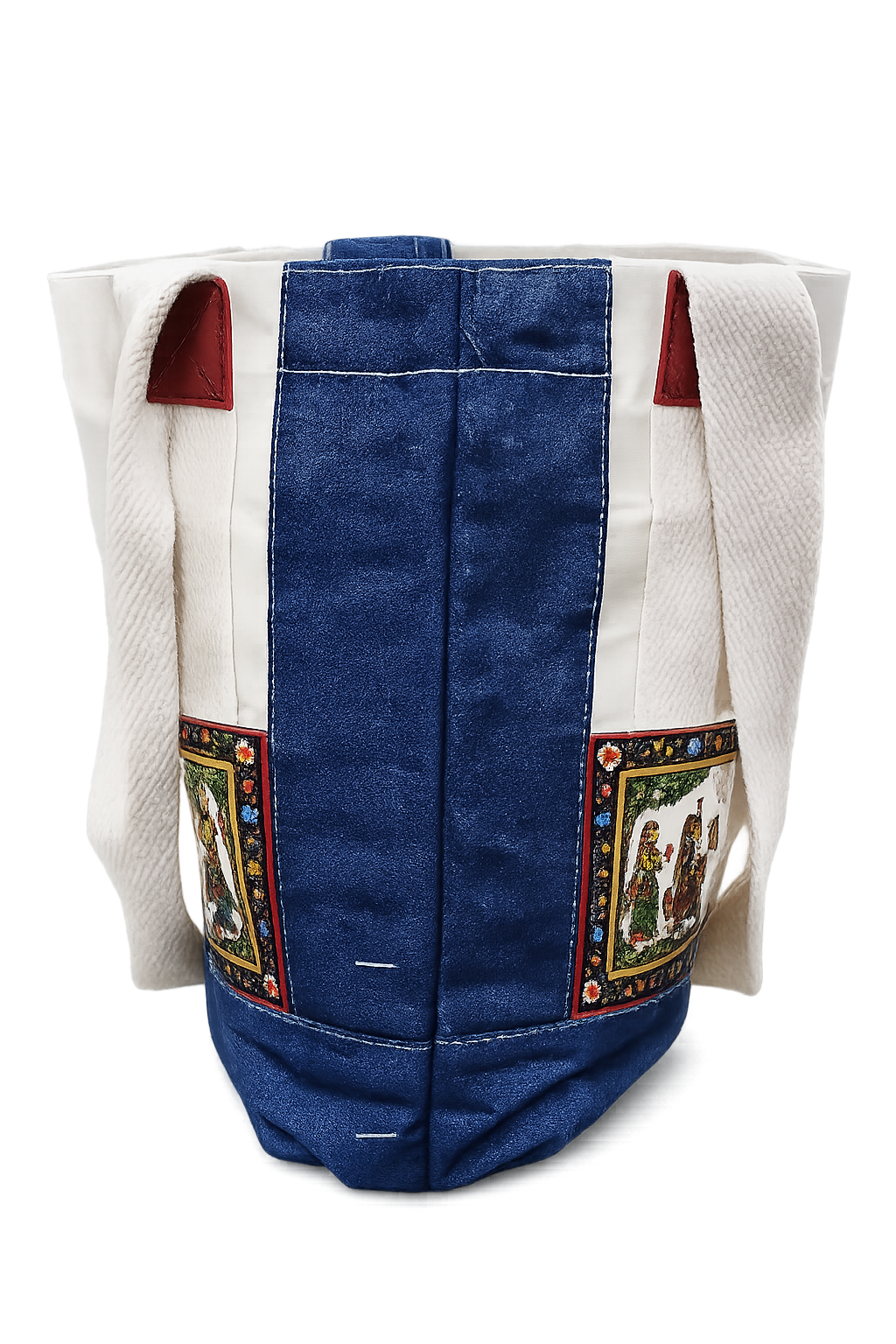 Hand crafted women denim and canvas beautiful Pattachitra Tote Bag