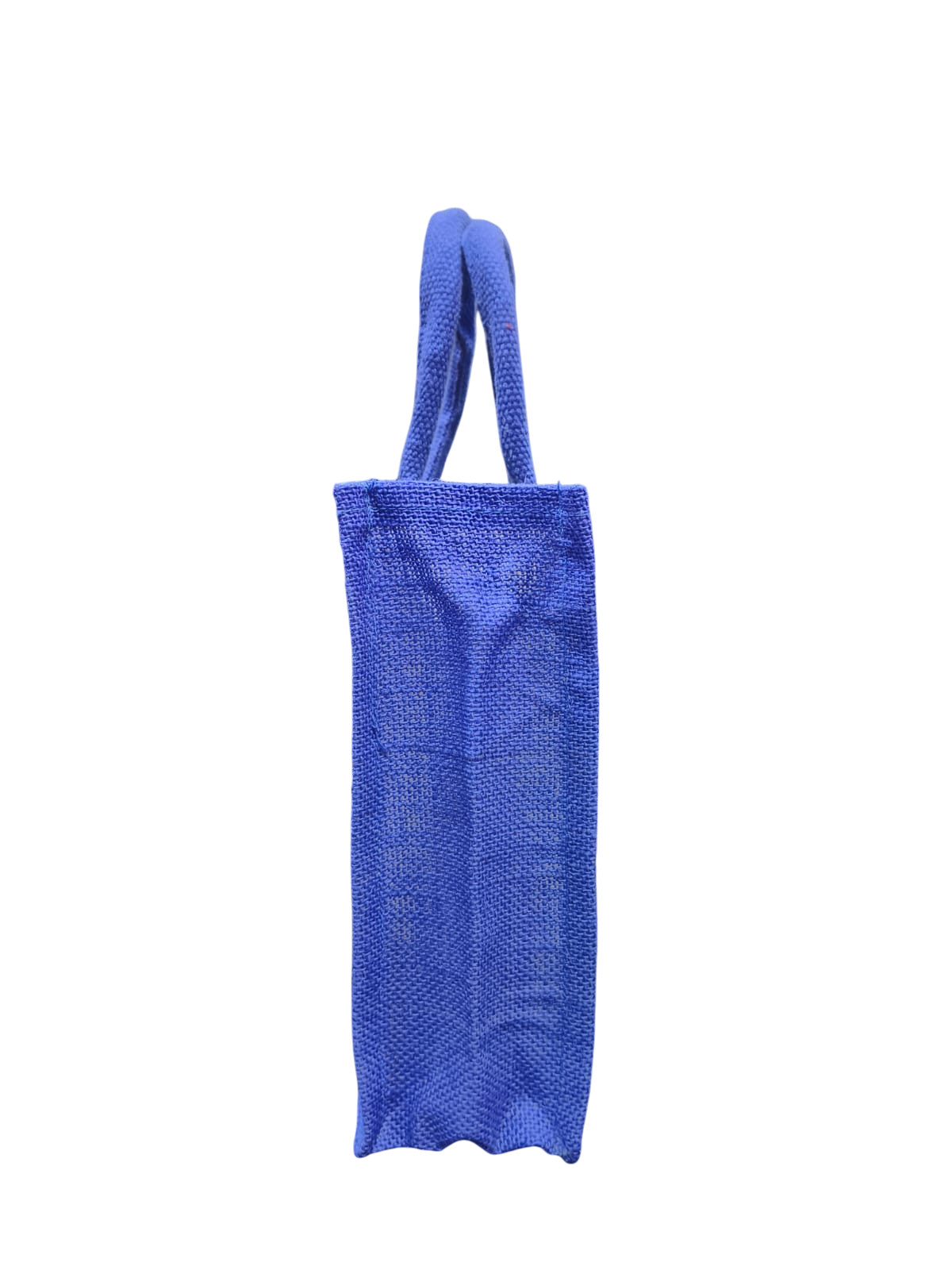 Traditional Folk Art Printed Canvas Gifting Tote Bag with blue jute side strap.