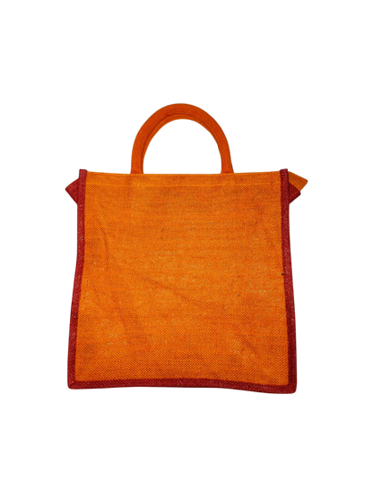 Premium Orange Jute Gifting & Shopping Bag with Contrast Border