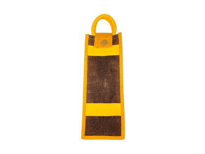Premium Jute Wine Bottle Gift Bag with Snap Button Closure