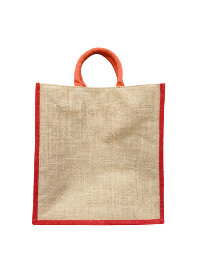 Handcrafted Jute Tote Bag with Traditional Indian Horse Art & Green Border