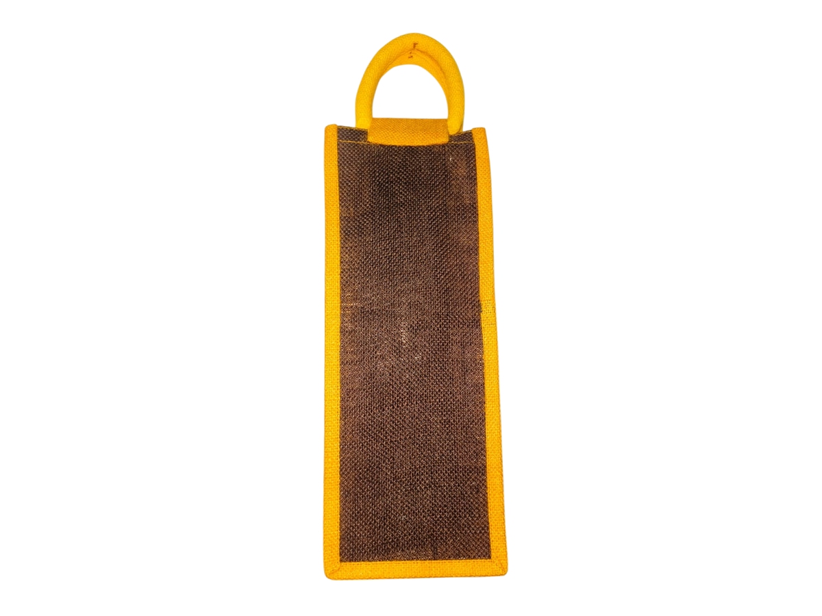 Premium Jute Wine Bottle Gift Bag with Snap Button Closure