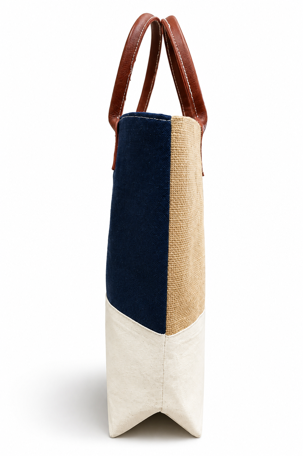 Dubai-Inspired Premium Tote Bag – Denim, Canvas & Jute Multi-Fabric Shopping & Everyday Carry Bag