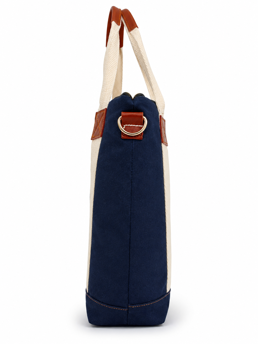 Dubai Skyline Denim Tote Bag – Navy Blue Unisex Shopping & Travel Bag with Zipper Pocket