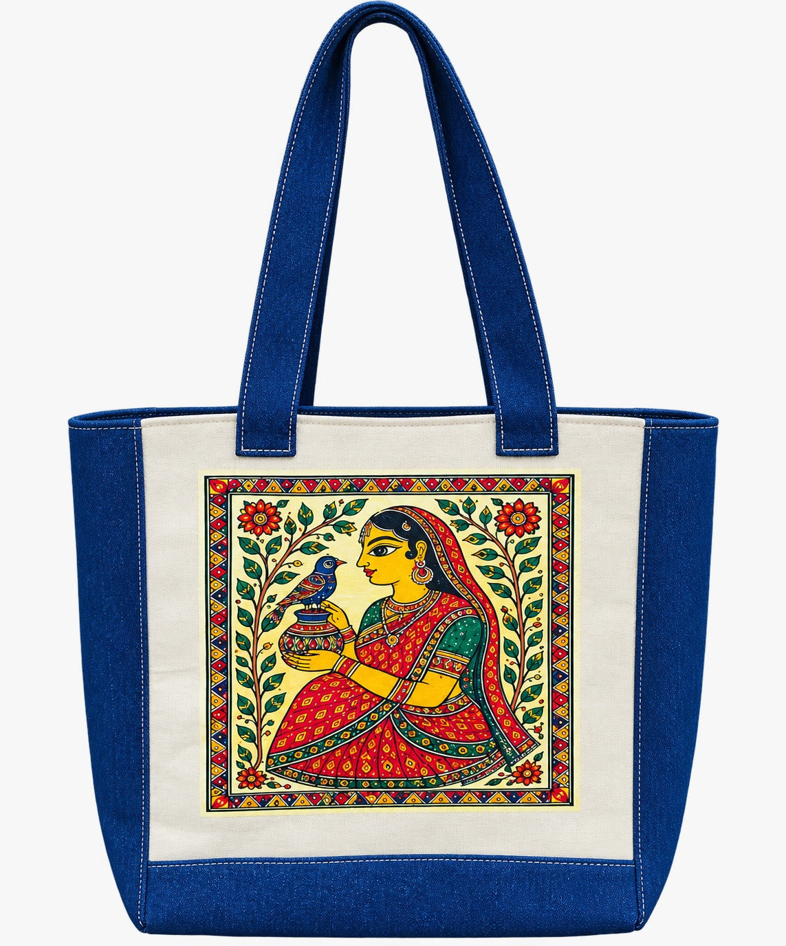 Royal Blue Traditional Art Canvas Tote Bag