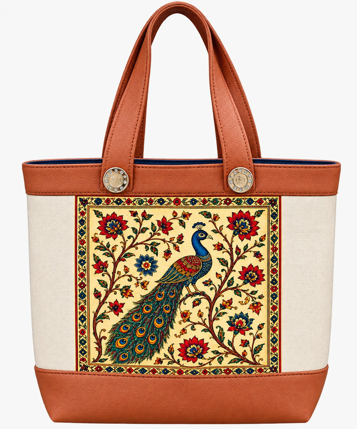 Royal Peacock Heritage Canvas Tote Bag