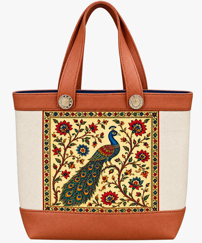 Royal Peacock Heritage Canvas Tote Bag